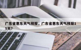 广东省惠东天气预报，广东省惠东天气预报15天？