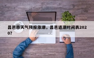 昌邑市天气预报涨潮，昌邑退潮时间表2020？